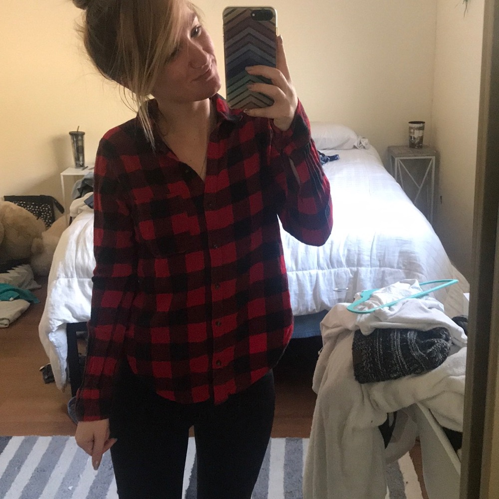 Hollister Red and Black Flannel
